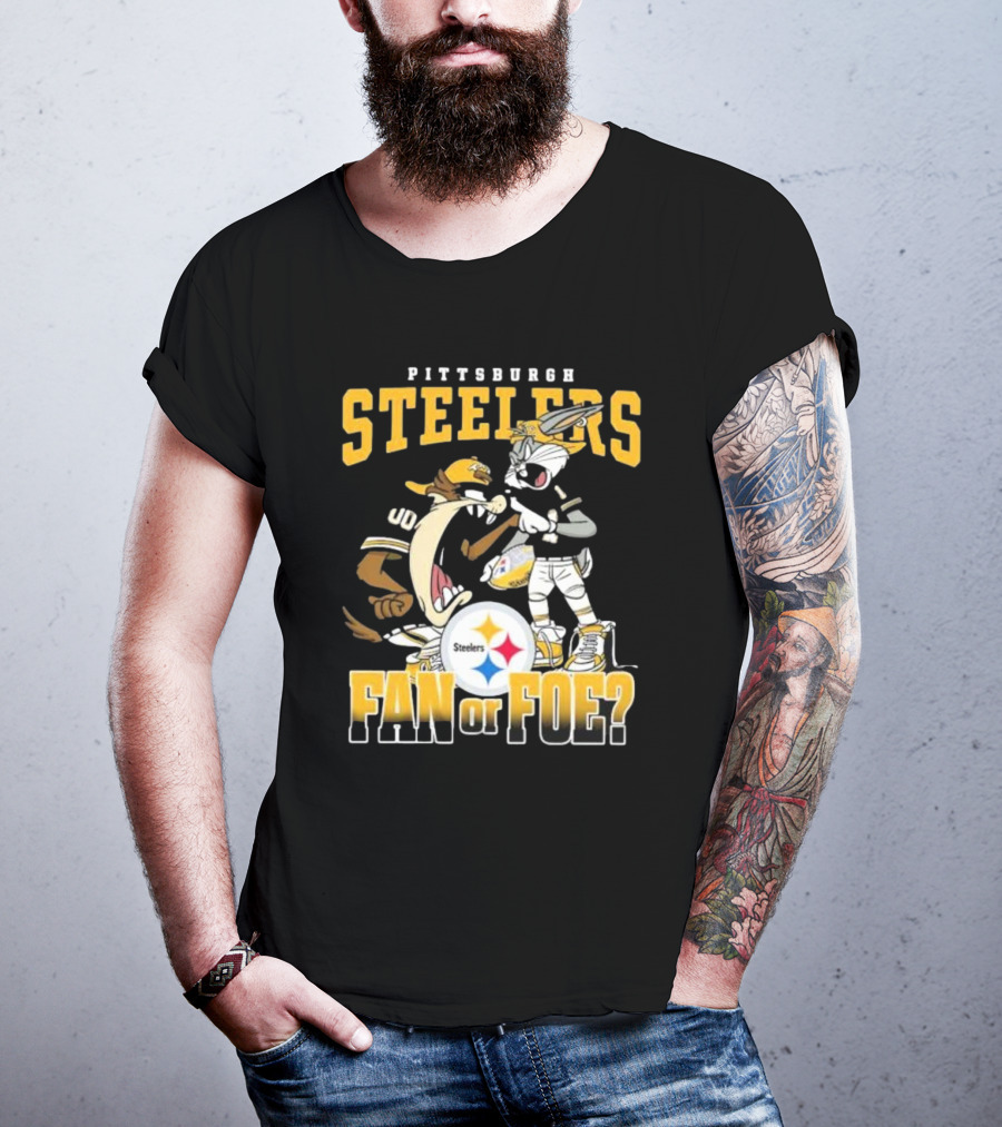 Pittsburgh Steelers Bugs Bunny Taz Fan Or Foe Showdown T-Shirt