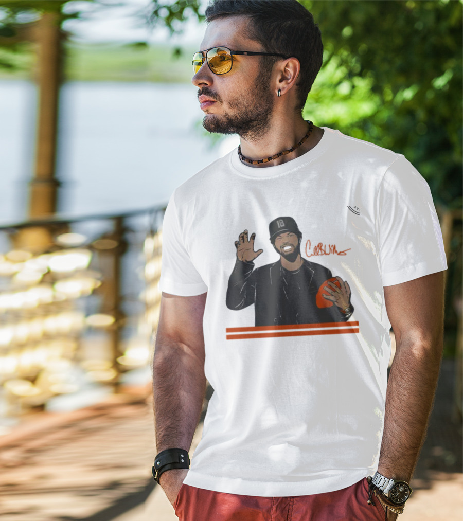 Caleb Williams Claw Pose Signature With Football And Cap Number 18 T-Shirt