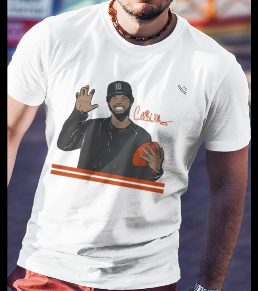 Caleb Williams Claw Pose Signature With Football And Cap Number 18 T-Shirt