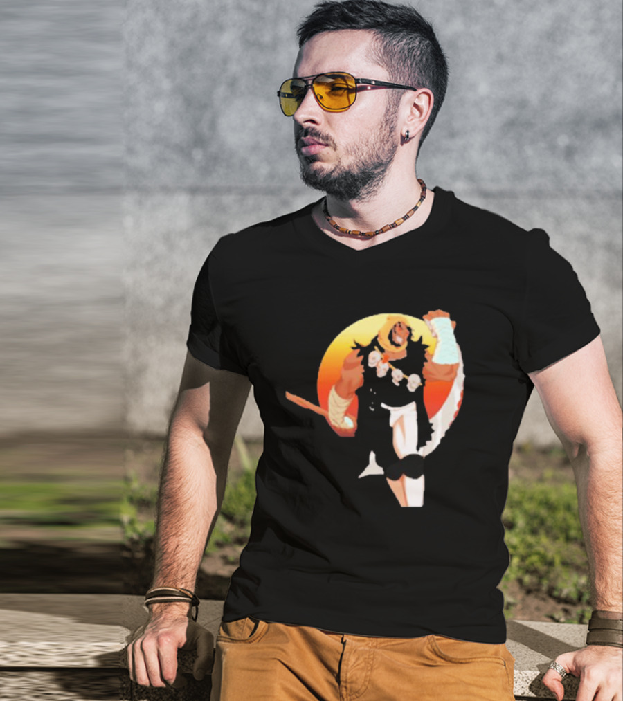 CALIFORNIA NIGHTMARE ISSUE #3 Fierce Warrior With Skulls And Sunset Background T-Shirt