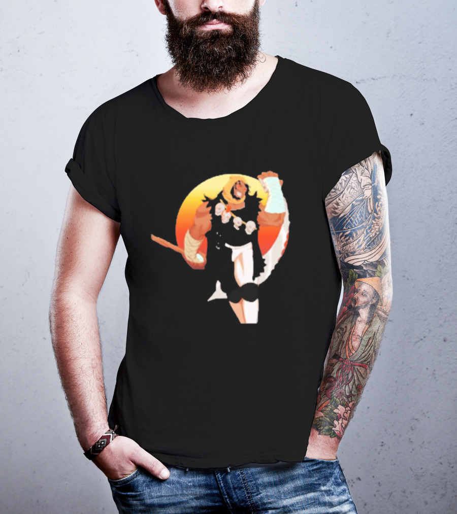 CALIFORNIA NIGHTMARE ISSUE #3 Fierce Warrior With Skulls And Sunset Background T-Shirt