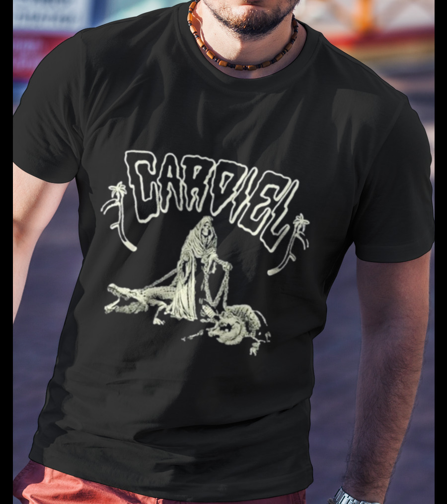 Cardiel Grim Reaper With Alligators And Skulls T-Shirt