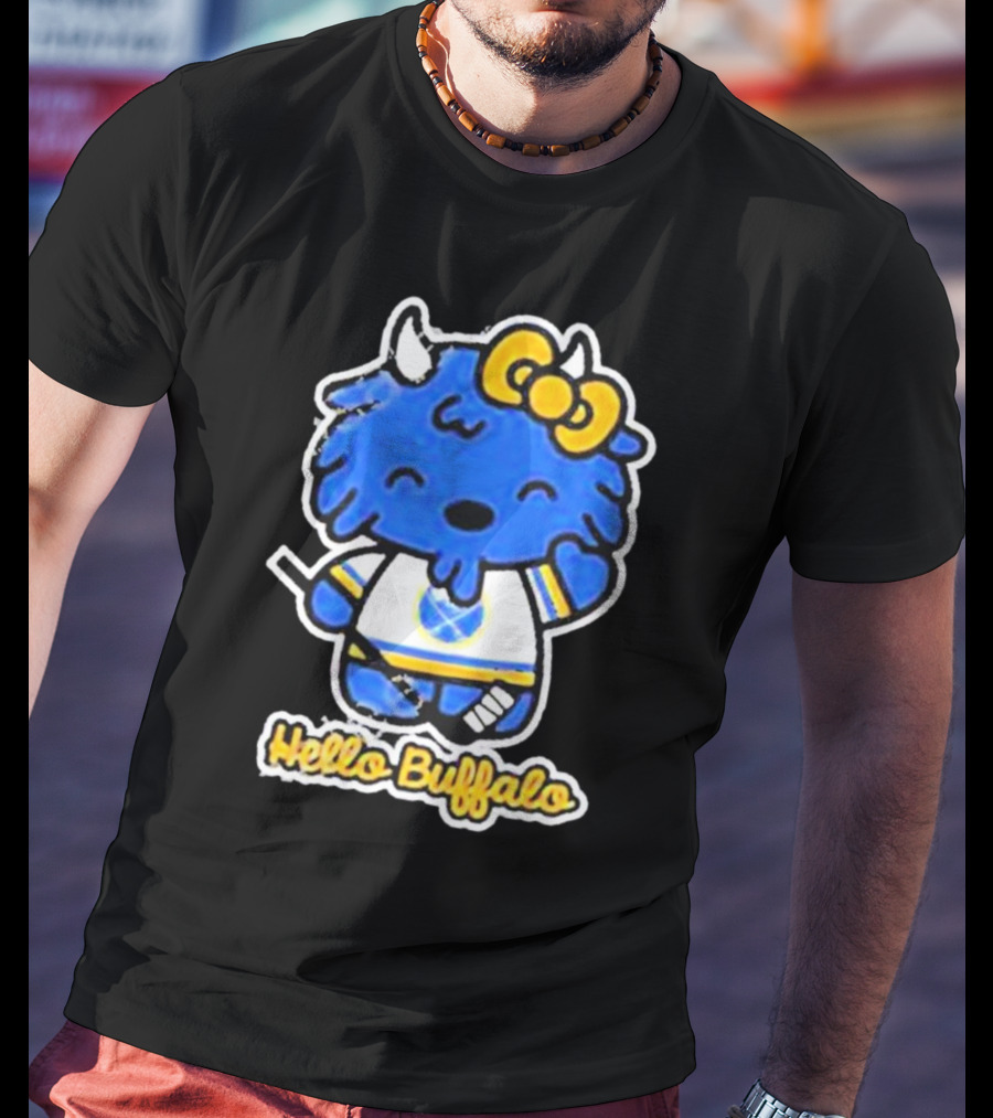 Hello Buffalo Hockey Carl Cordes Buffalo NY Artist T-Shirt