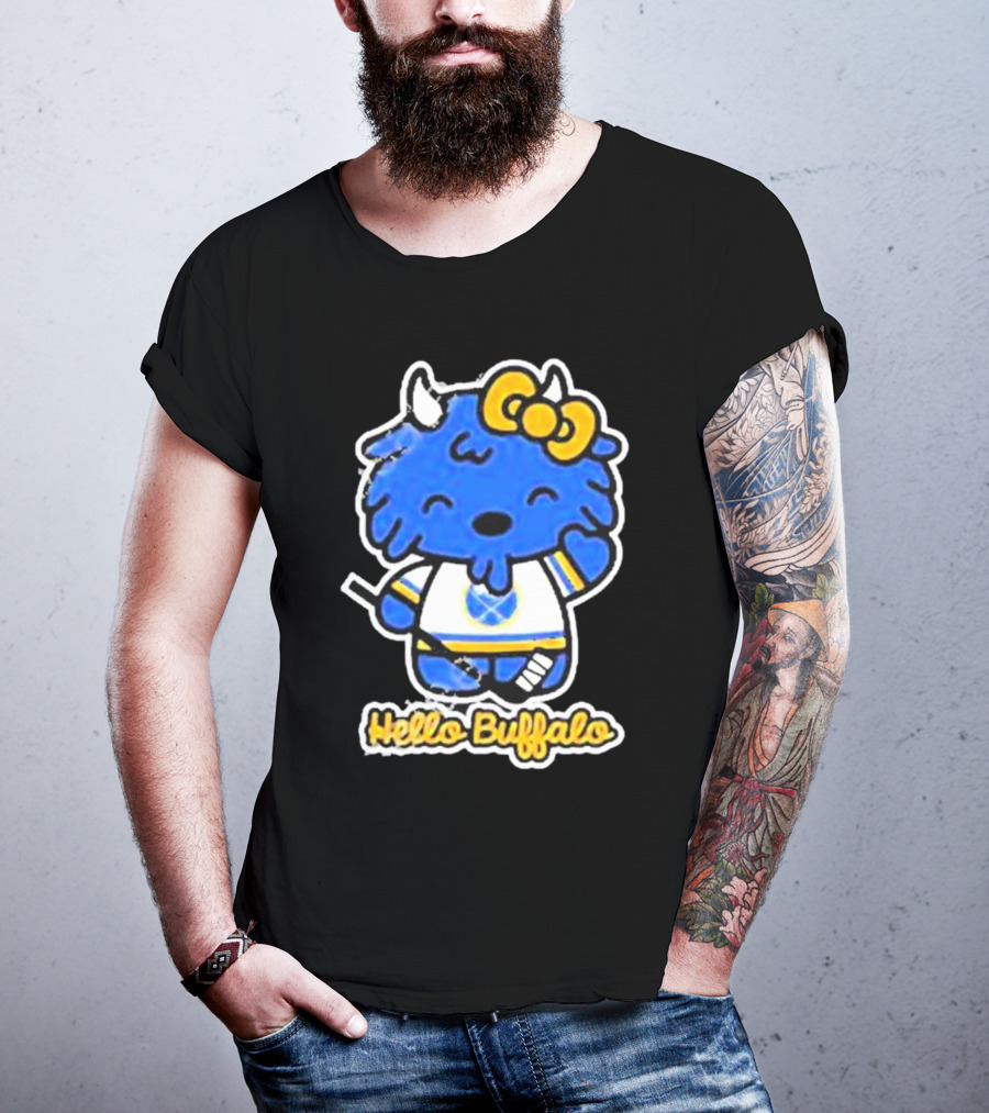 Hello Buffalo Hockey Carl Cordes Buffalo NY Artist T-Shirt