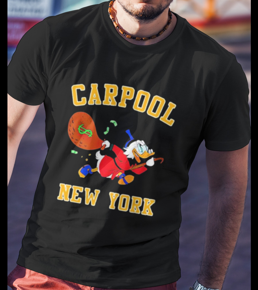Carpool New York Scrooge McDuck Money Bag T-Shirt