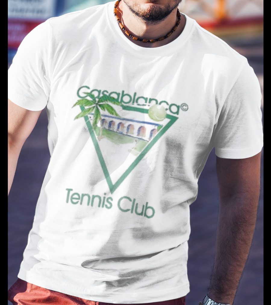 Casablanca Tennis Club Tropical Logo Triangle T-Shirt
