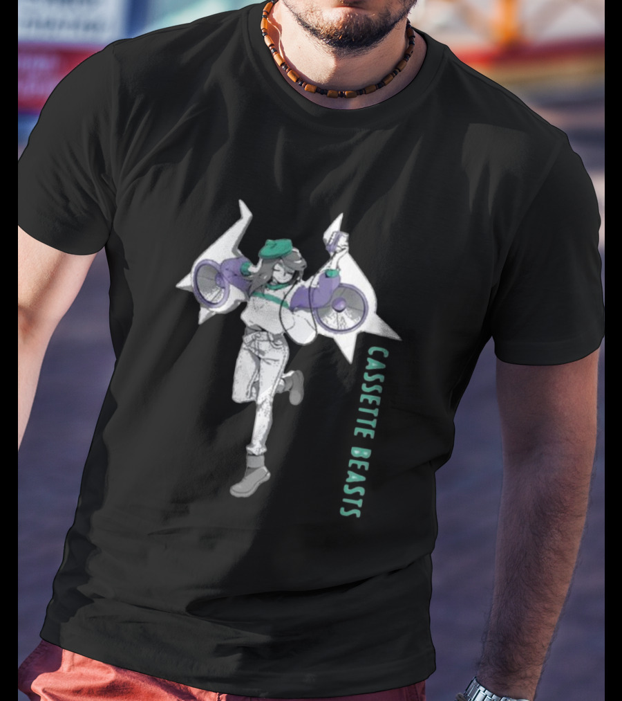 Cassette Beasts Retro Style Character With Boombox T-Shirt