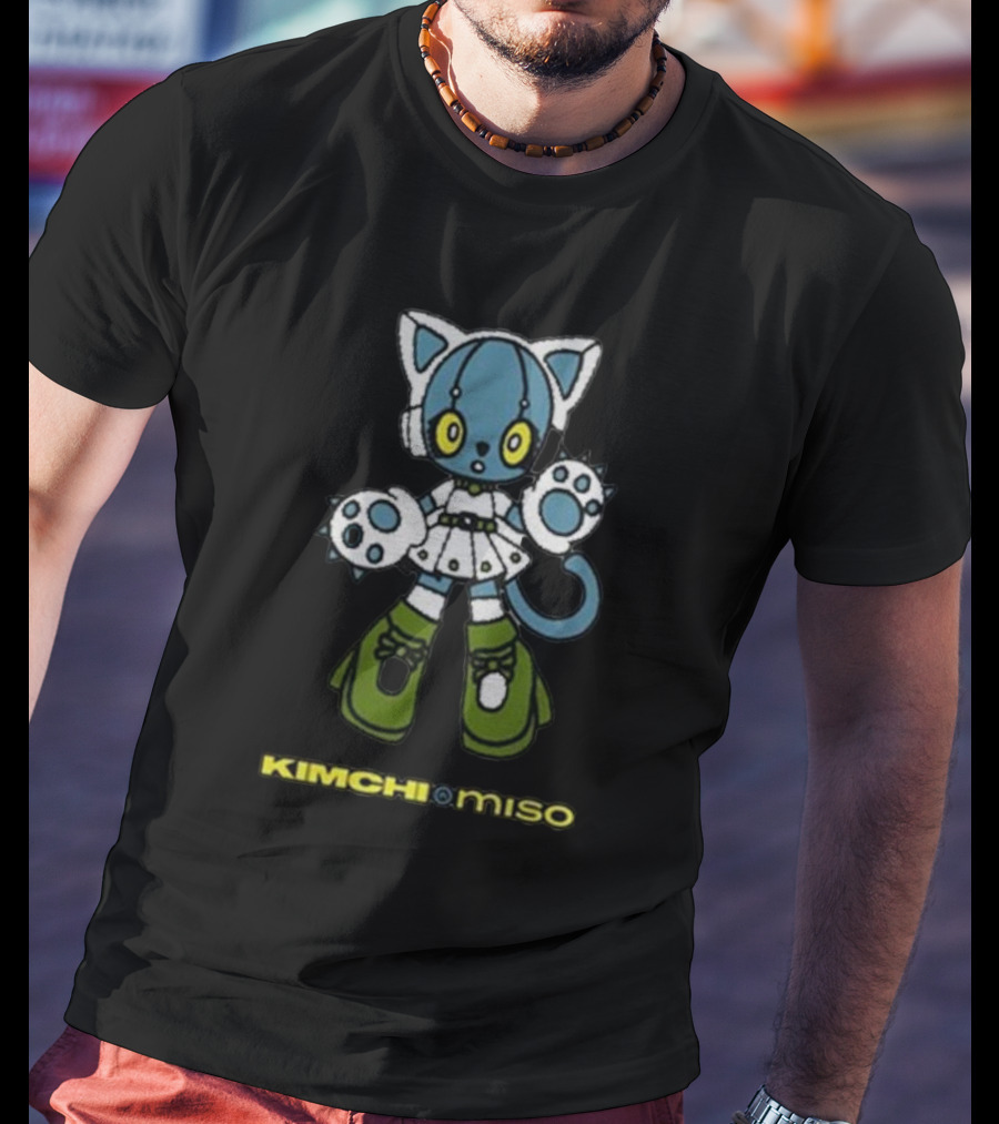 KIMCHI And Miso Futuristic Feline Character T-Shirt