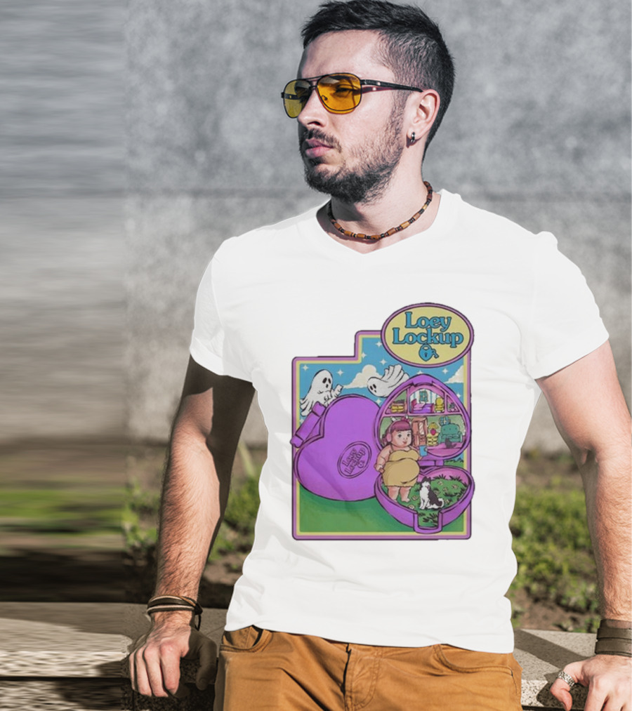 Loey Lane Loey Lockup Heart-Shaped Haunted Toy With Ghosts And Puppy T-Shirt