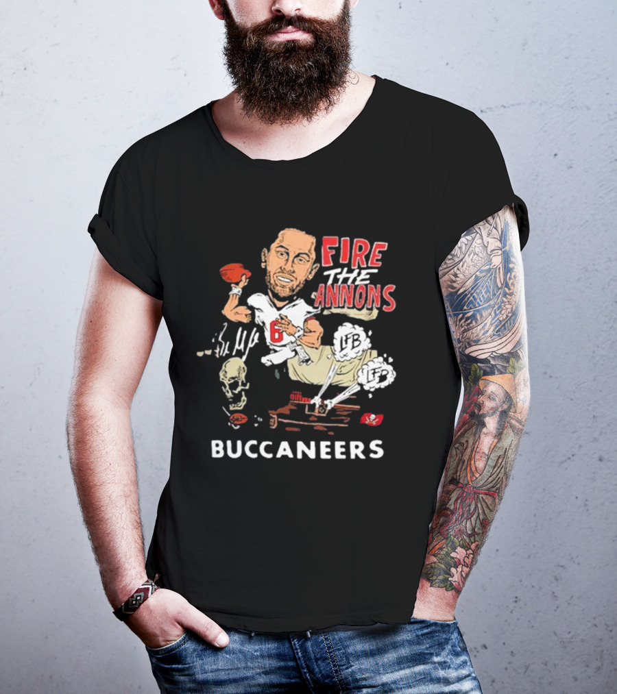 Fire The Cannons Buccaneers NFL Quarterback Caricature T-Shirt