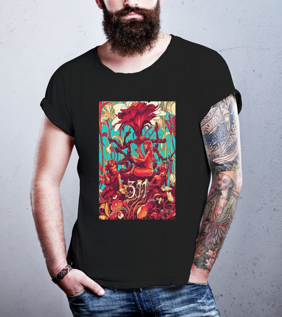 311 Moody Amphitheater Austin TX 08 21 24 Art Nouveau T-Shirt