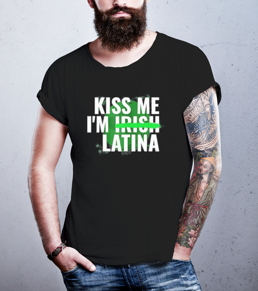 Kiss Me I'm Irish Latina Shamrock Baddie T-Shirt