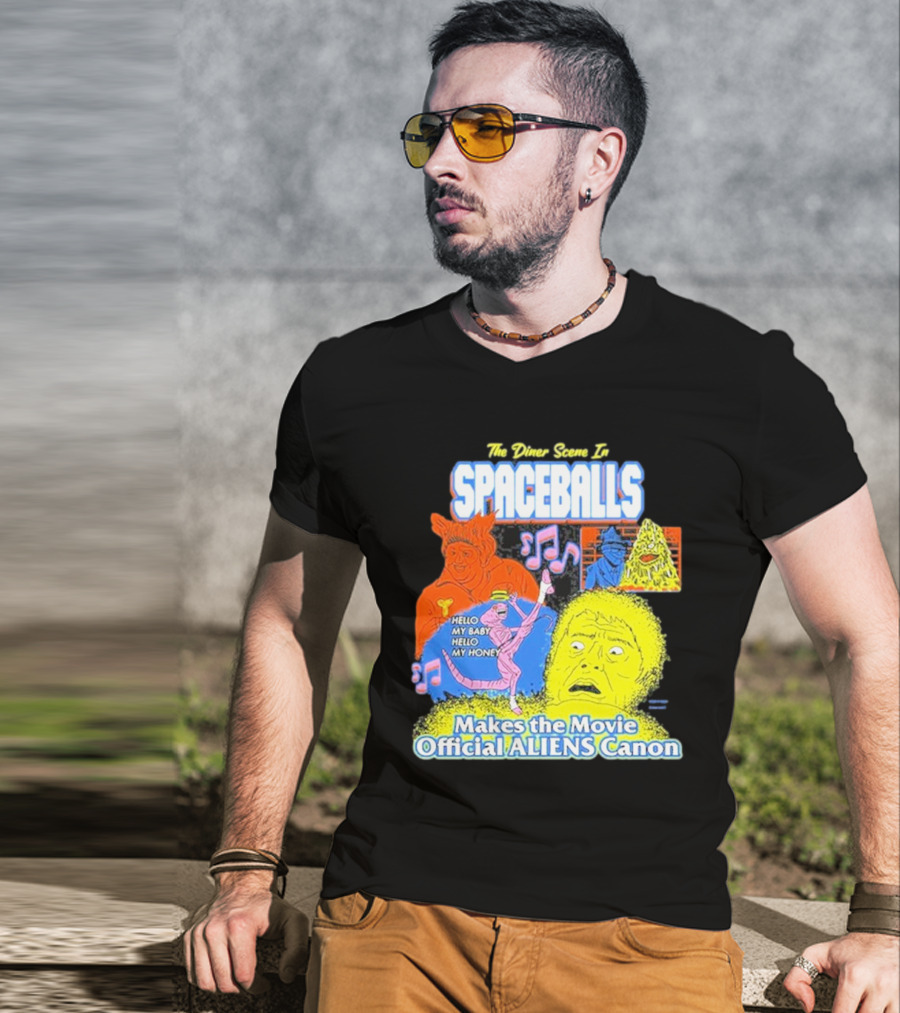 Spaceballs The Diner Scene Makes The Movie Official Aliens Canon T-Shirt