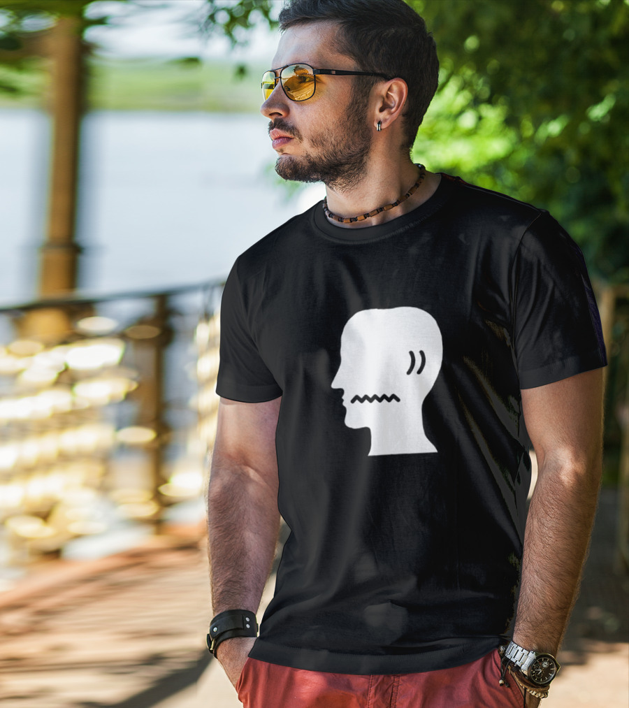 Brain Dead Head Profile Icon With Zigzag Mouth T-Shirt