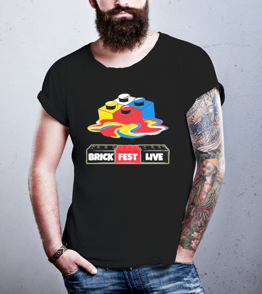 Brick Fest Live Colorful Blocks Event T-Shirt
