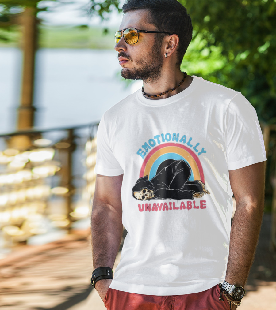 Emotionally Unavailable Skeleton Rainbow T-Shirt
