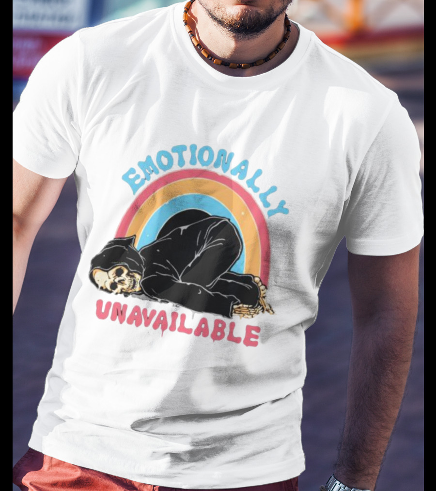 Emotionally Unavailable Skeleton Rainbow T-Shirt