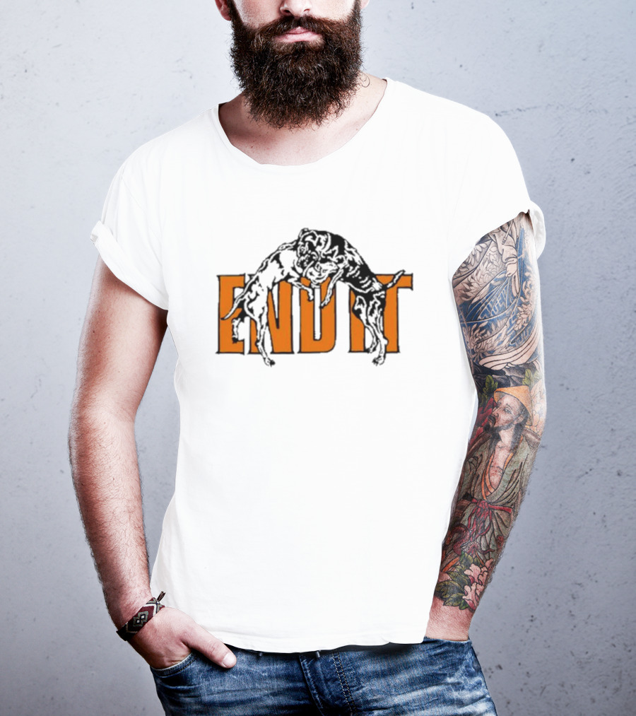End It Isthatadug Dog Wrestling Emblem T-Shirt