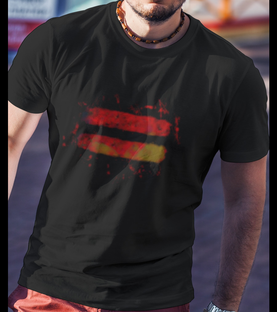 Equals Splatter Red And Yellow T-Shirt