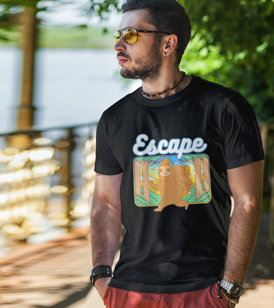 Escape The Ordinary Sloth Walking Through Nature T-Shirt