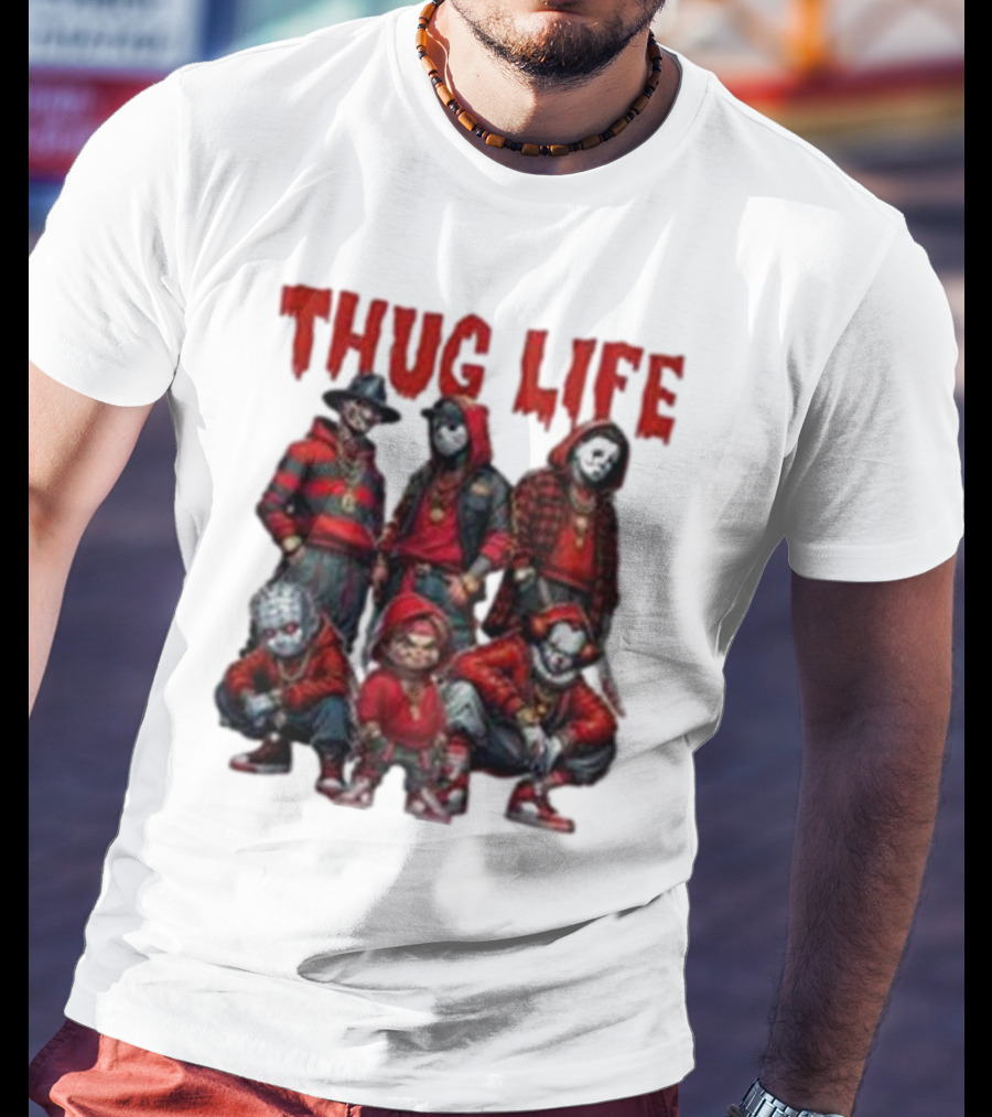 Thug Life Horror Clown Gang Red Hoodies T-Shirt