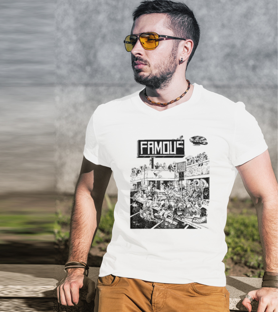 Famous Stars Chaos Scene In Urban Streetscape T-Shirt