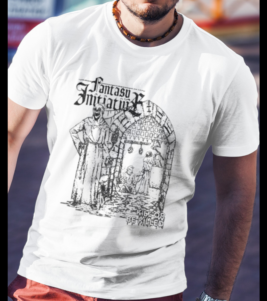 Fantasy Initiative Kill Or Be Killed Medieval Dungeon Scene T-Shirt