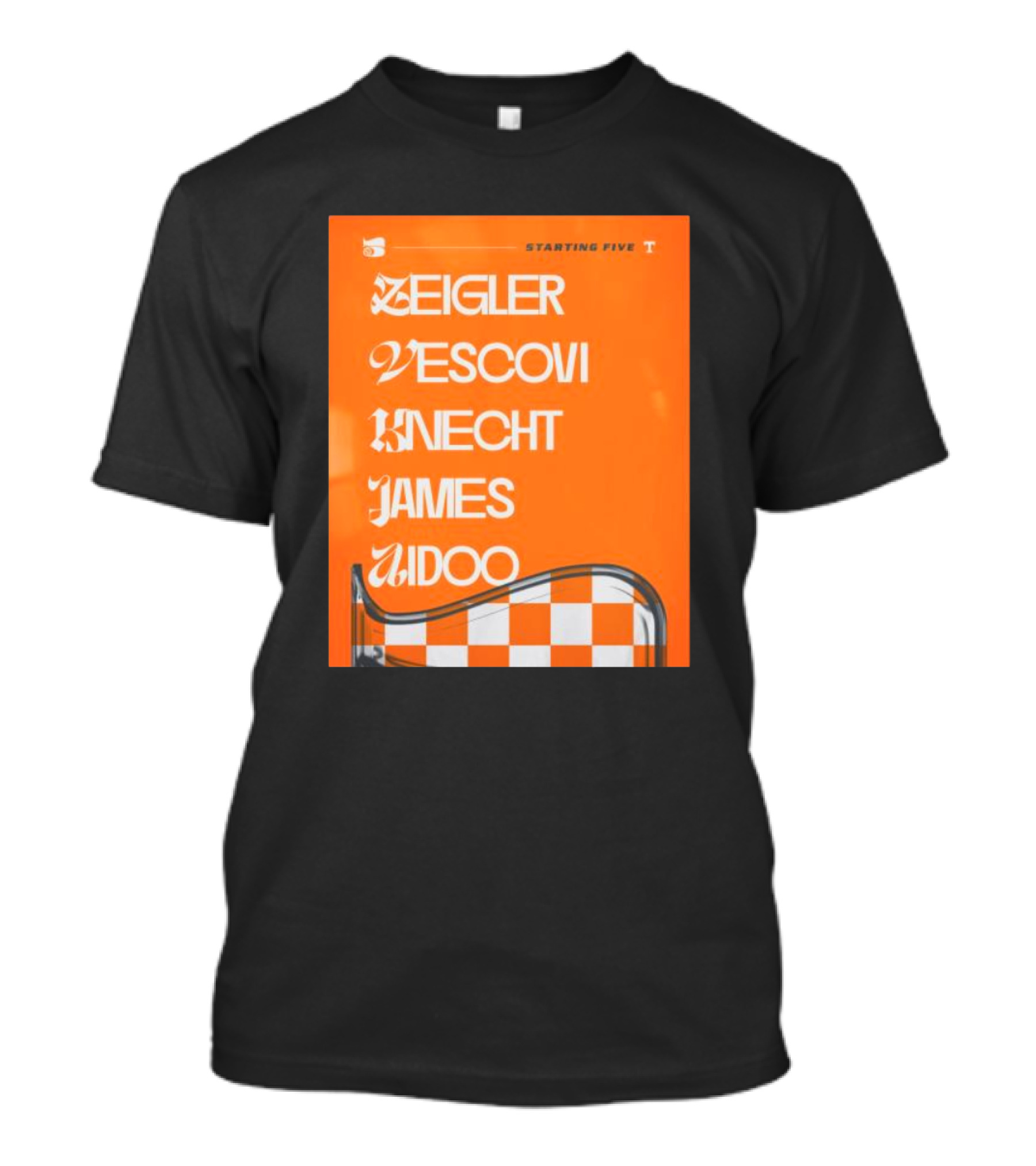 Zeigler Vescovi Knecht James Aidoo Tennessee Starting Five T-Shirt