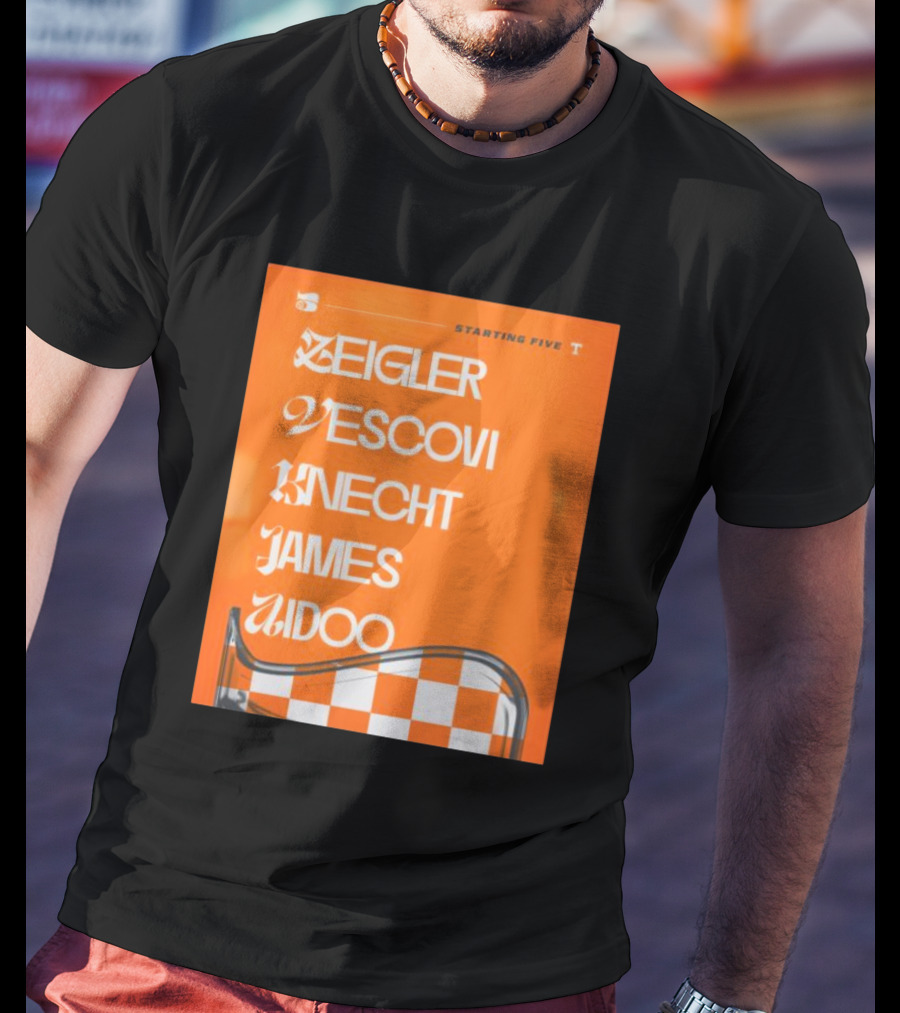 Zeigler Vescovi Knecht James Aidoo Tennessee Starting Five T-Shirt