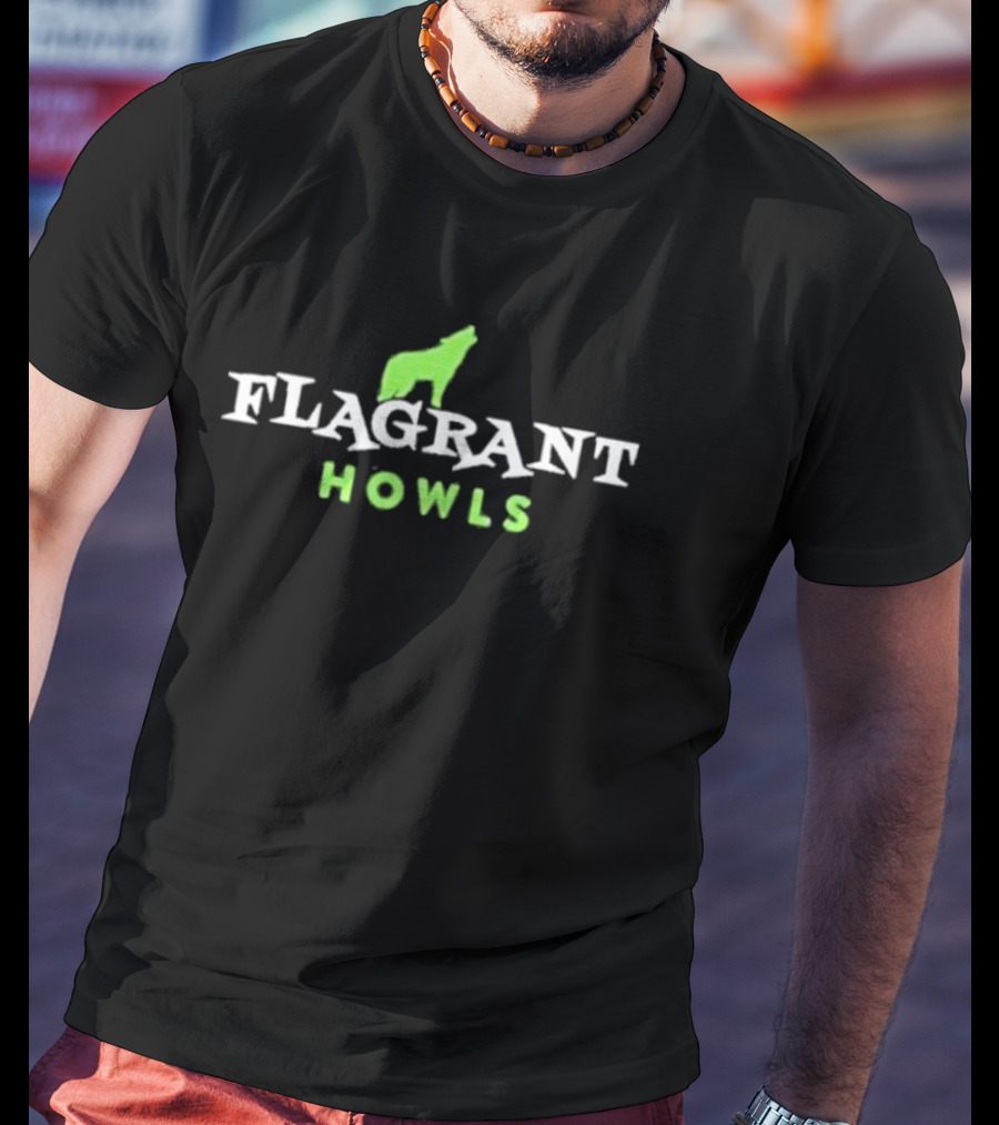 Flagrant Howls Neon Green Wolf T-Shirt