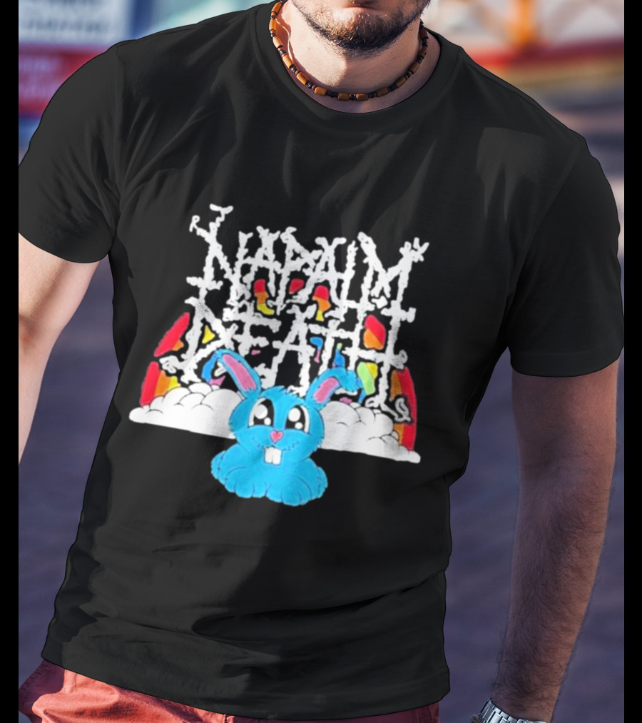 Napalm Death Rainbow Bunny Fobtours T-Shirt