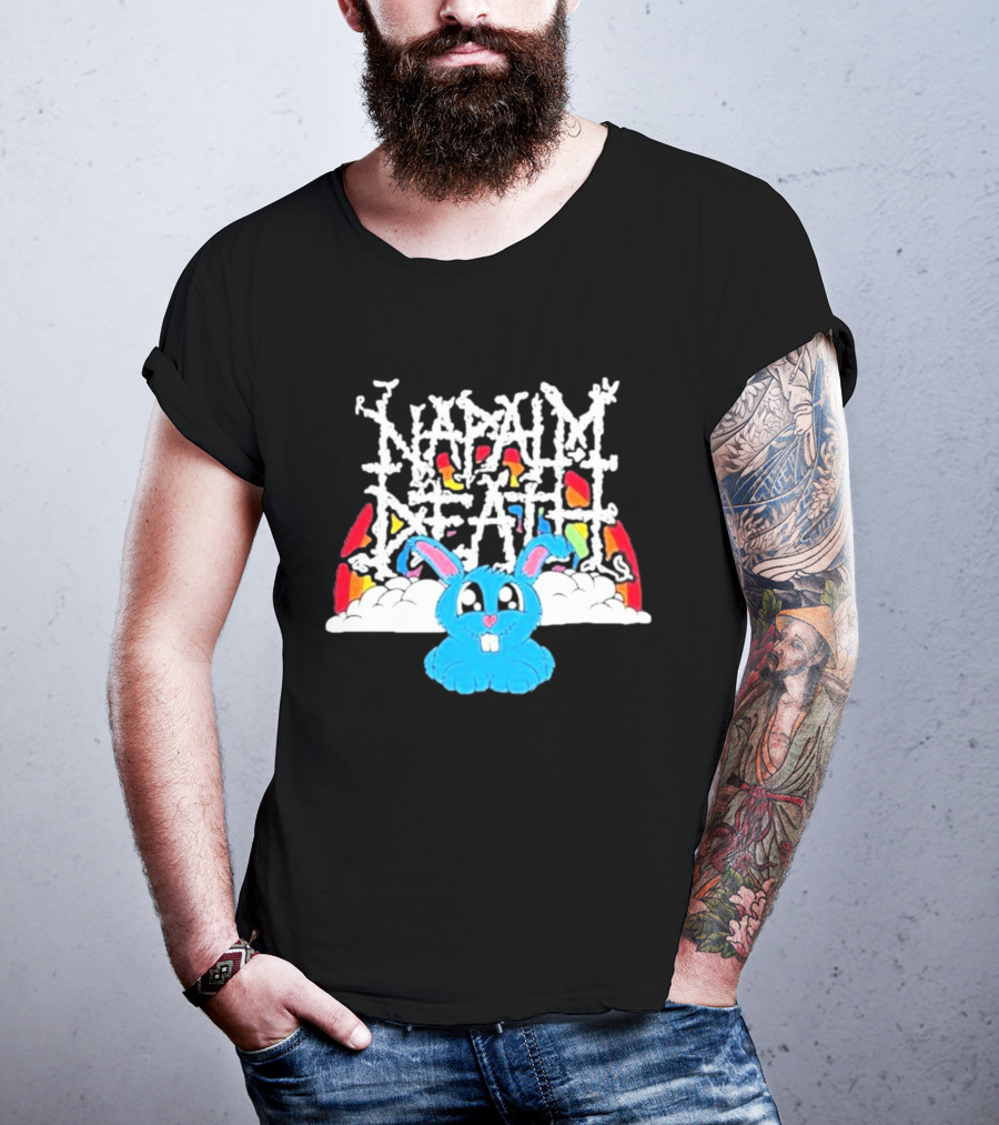 Napalm Death Rainbow Bunny Fobtours T-Shirt