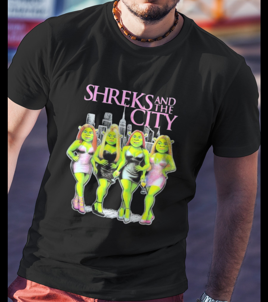 Shreks And The City Four Lady Shreks New York Skyline T-Shirt