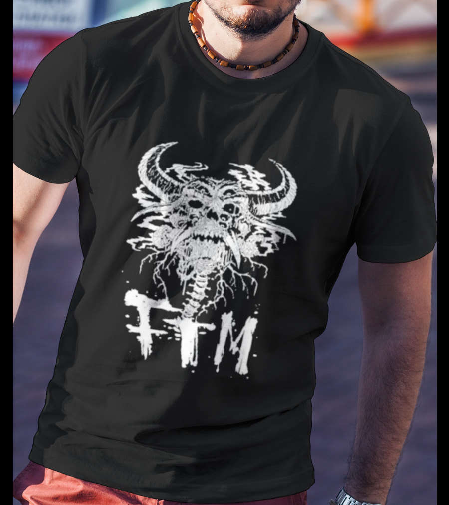 Franky The Mobster FTM Skull Beast With Horns Impending Doom T-Shirt