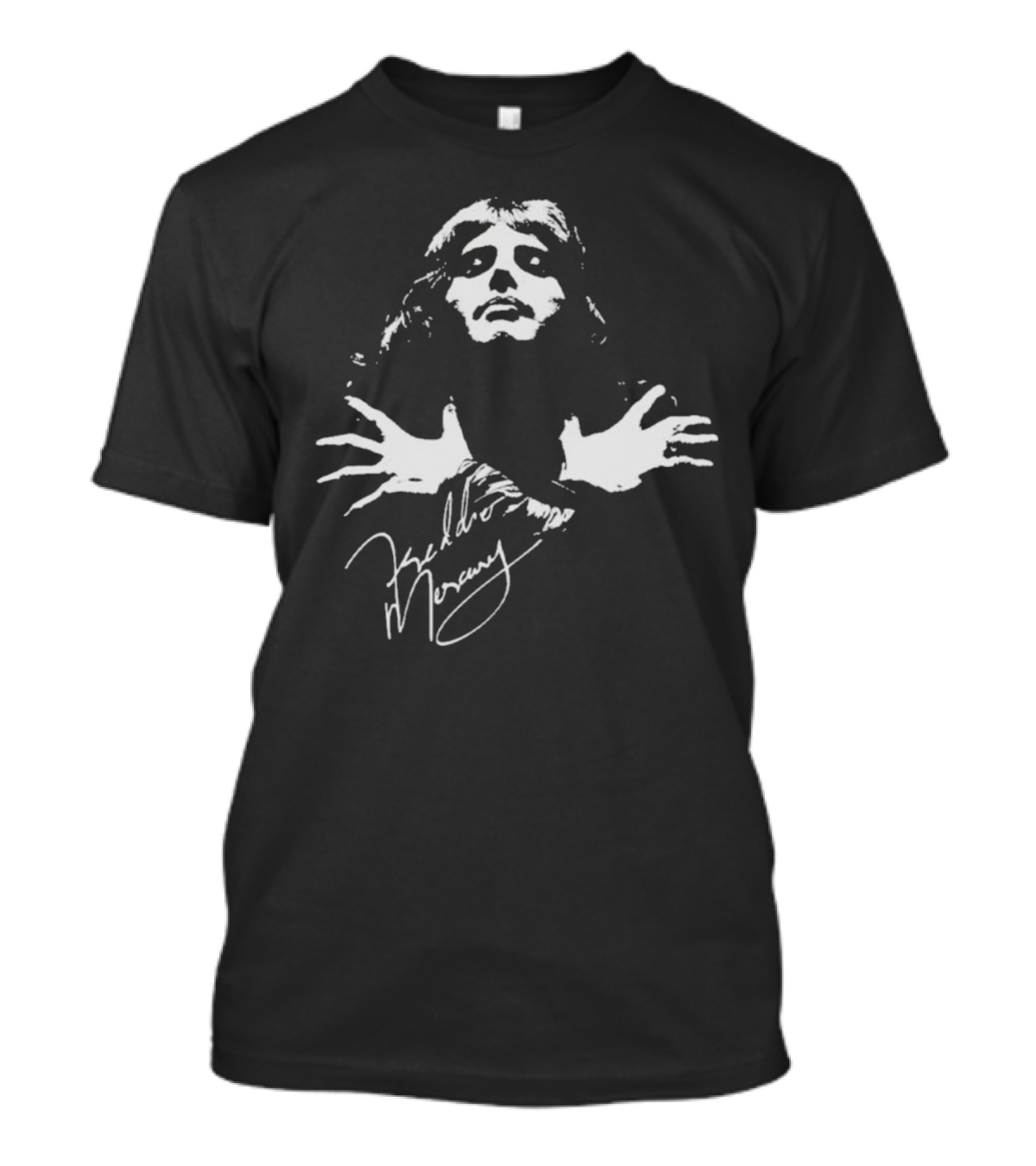 Freddie Mercury Queen Band Autograph Iconic Pose T-Shirt