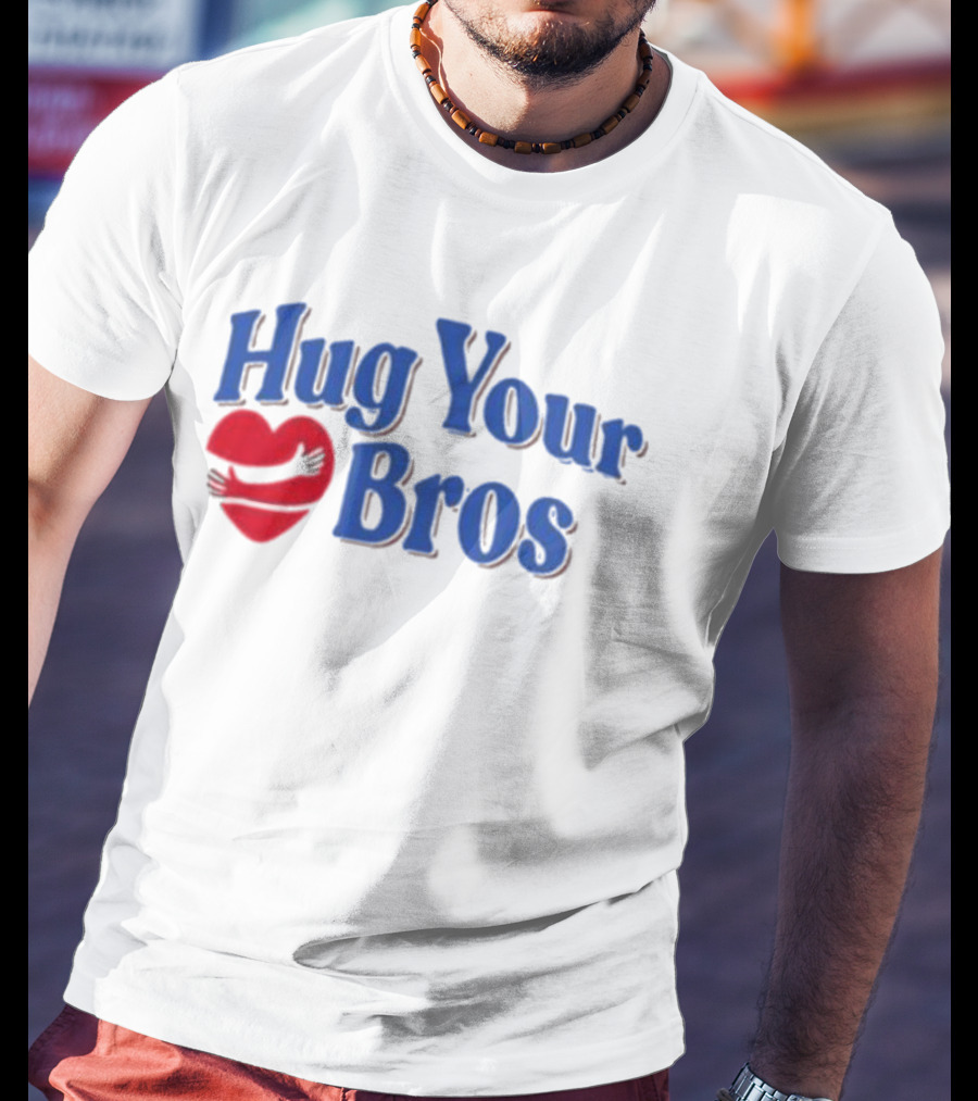 Friday Beers Hug Your Bros Heart Embrace T-Shirt