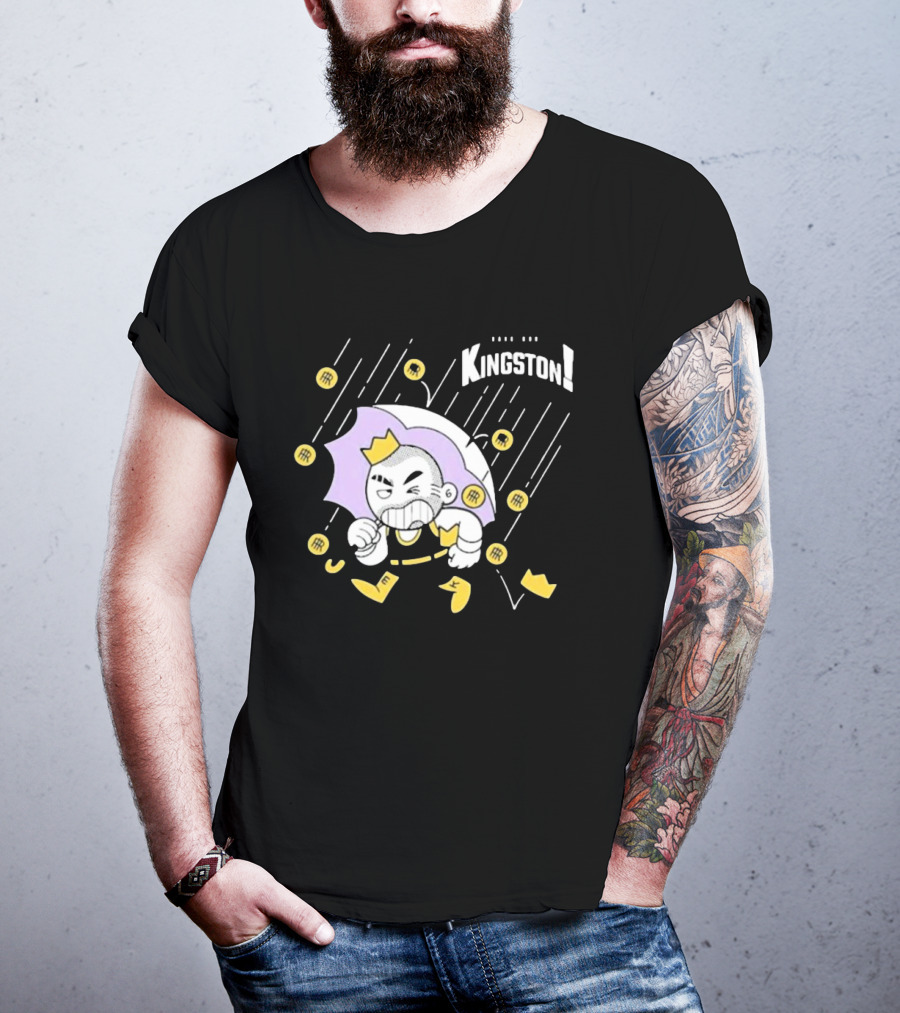 Bald Emo Kingston Character With Umbrella And Crown Symbols T-Shirt