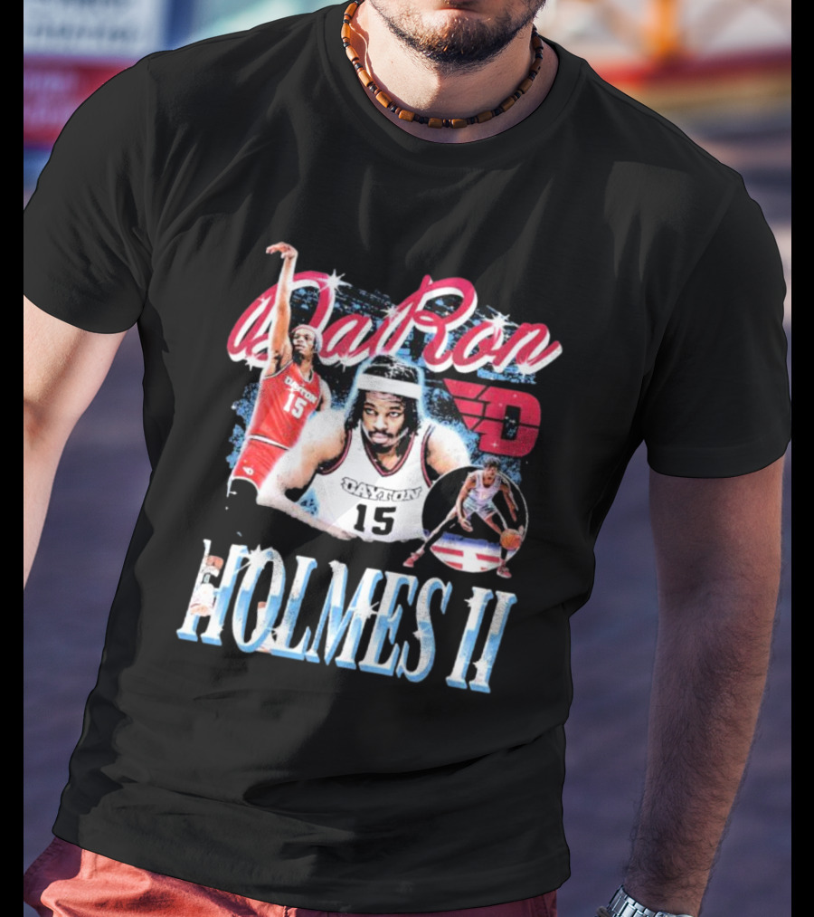 DaRon Holmes II Dayton Flyers Basketball Collage T-Shirt
