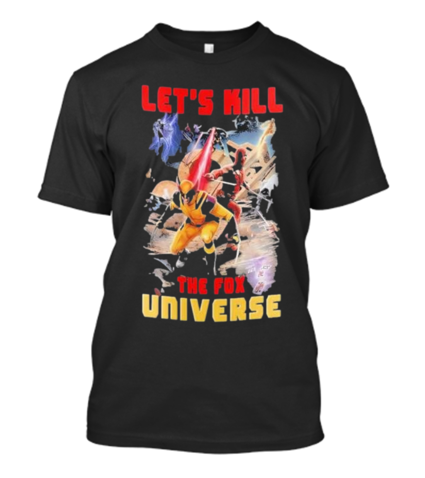 Let's Kill The Fox Universe Deadpool And Wolverine Action Scene T-Shirt