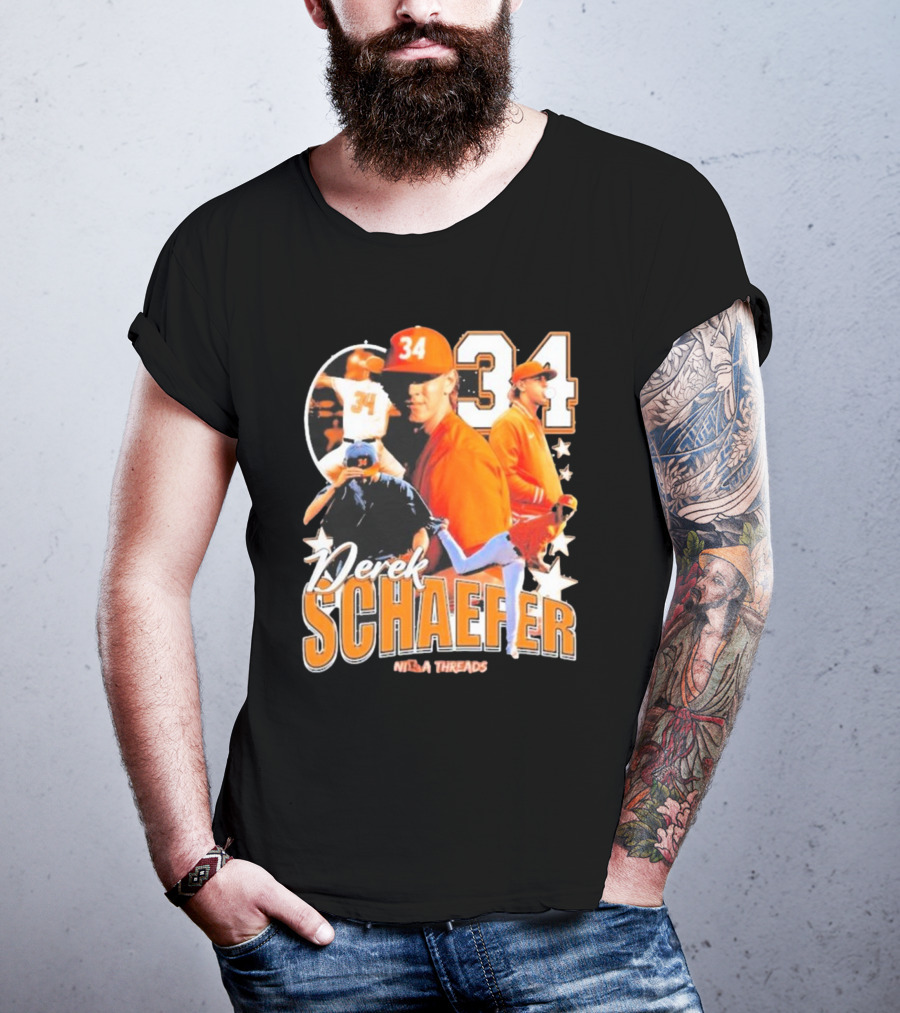Derek Schaefer 34 Ninja Threads Baseball Star Athletic T-Shirt