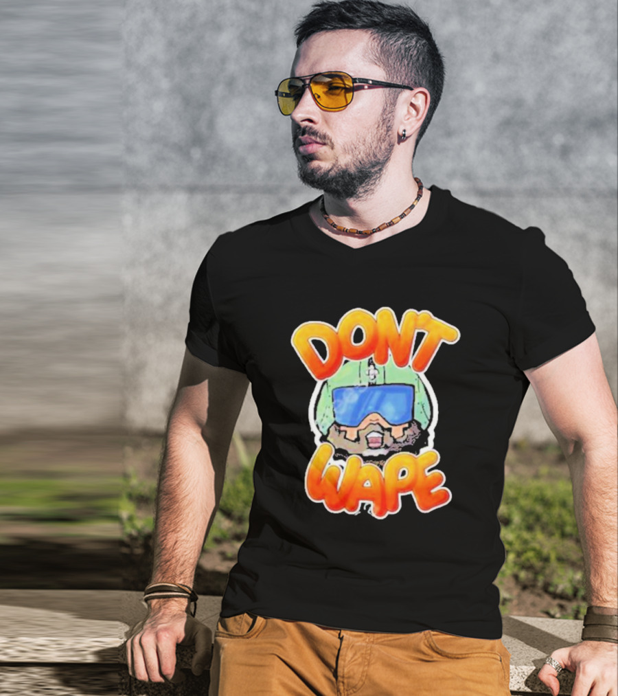 Dick Masterson Don't Wape Bearded Guy In Helmet With Goggles T-Shirt