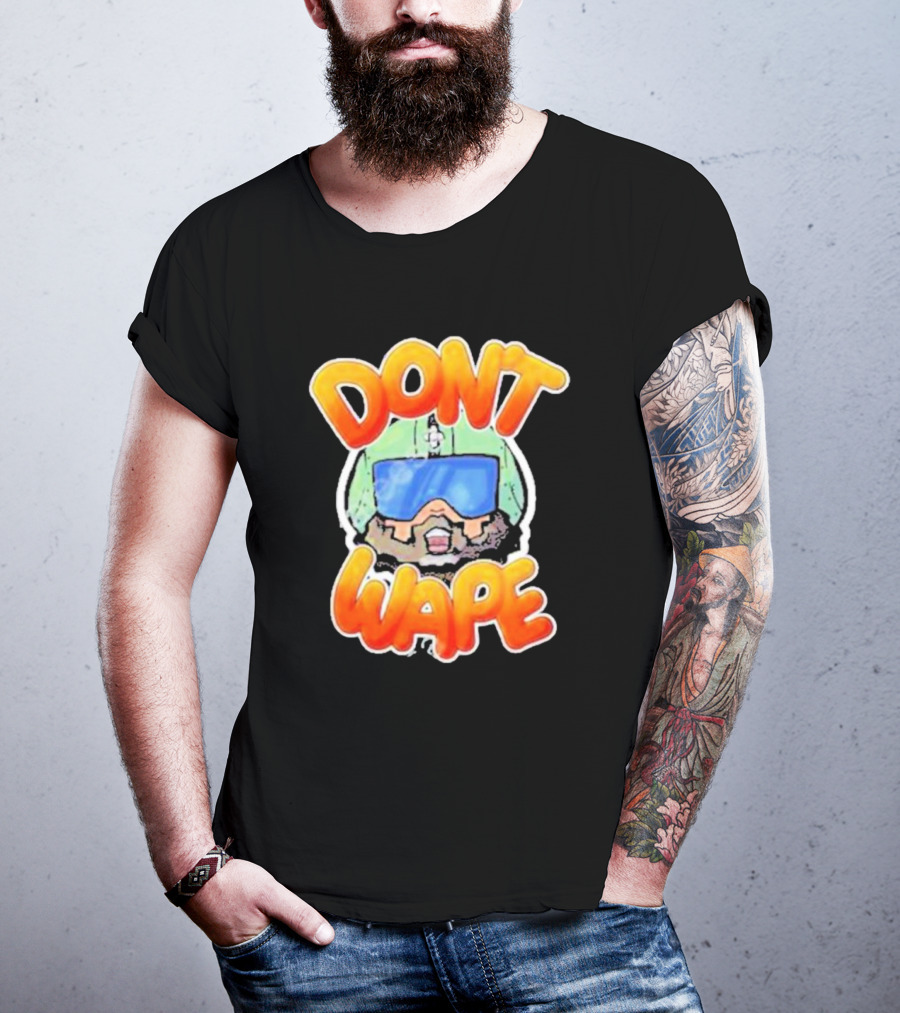 Dick Masterson Don't Wape Bearded Guy In Helmet With Goggles T-Shirt