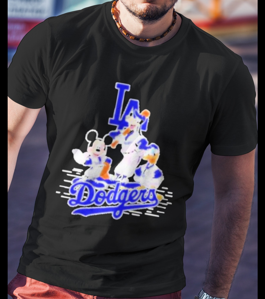 LA Dodgers Mickey And Friends Disney Baseball T-Shirt