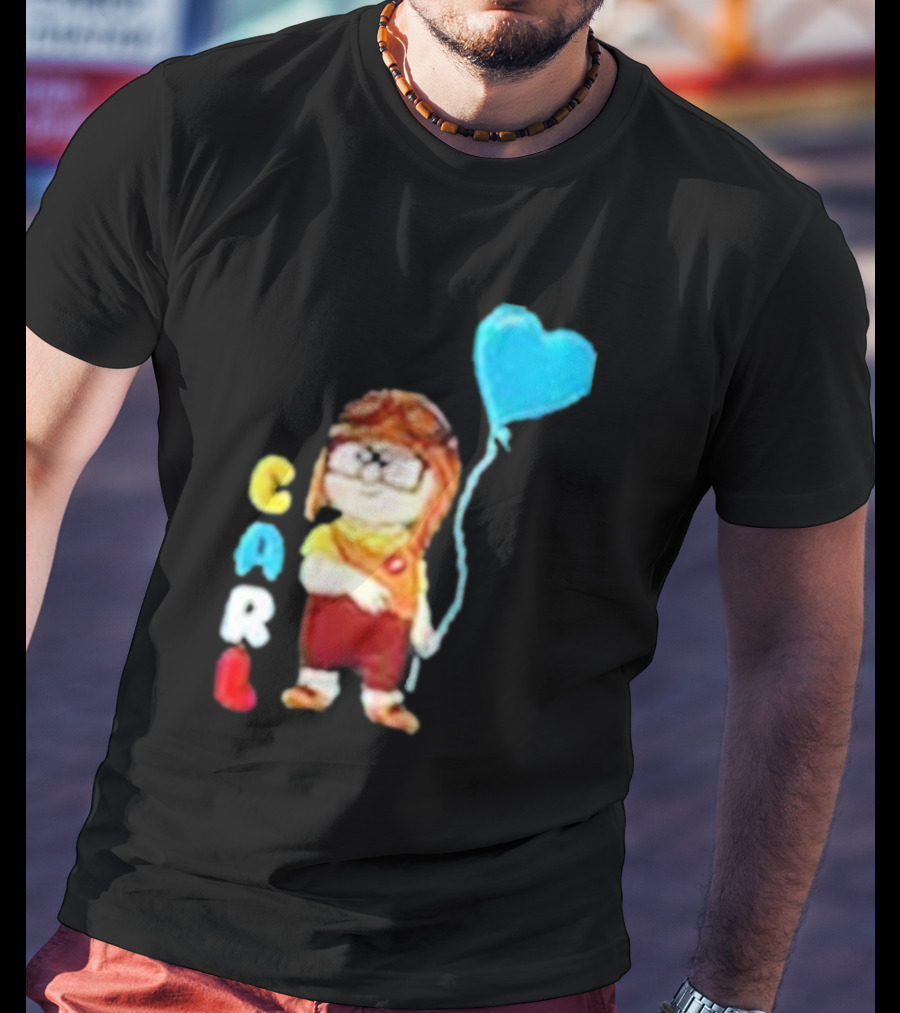 Disney Pixar Up Carl Holding Heart Balloon Couples T-Shirt