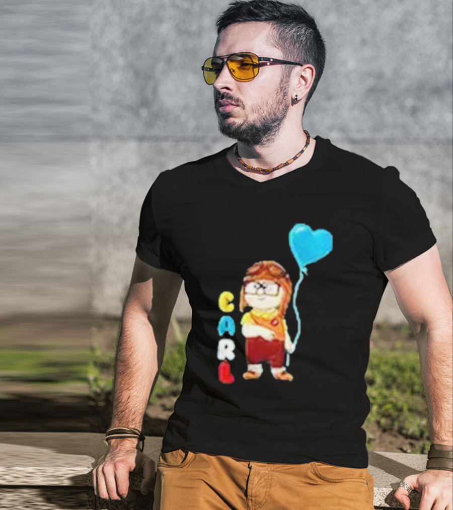 Disney Pixar Up Carl Holding Heart Balloon Couples T-Shirt