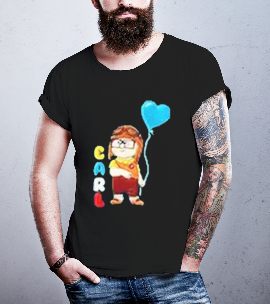 Disney Pixar Up Carl Holding Heart Balloon Couples T-Shirt