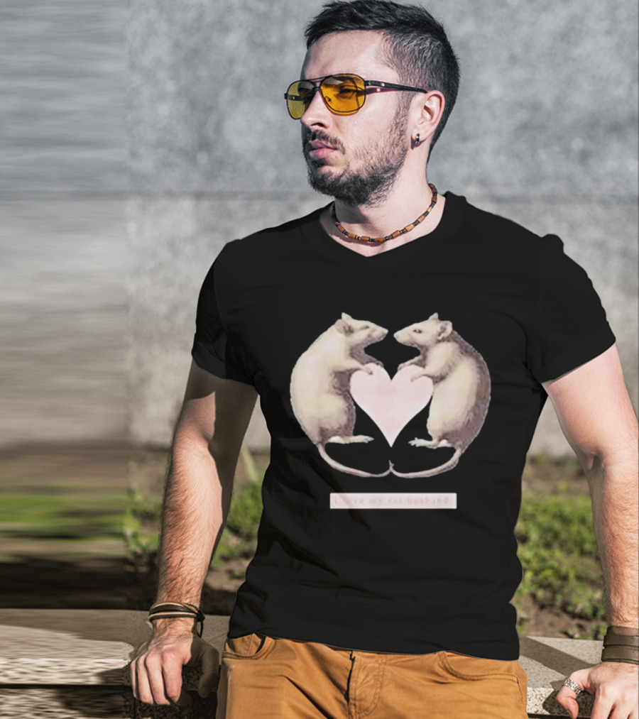 Dogecore I Love My Rat Husband Heart Rats T-Shirt