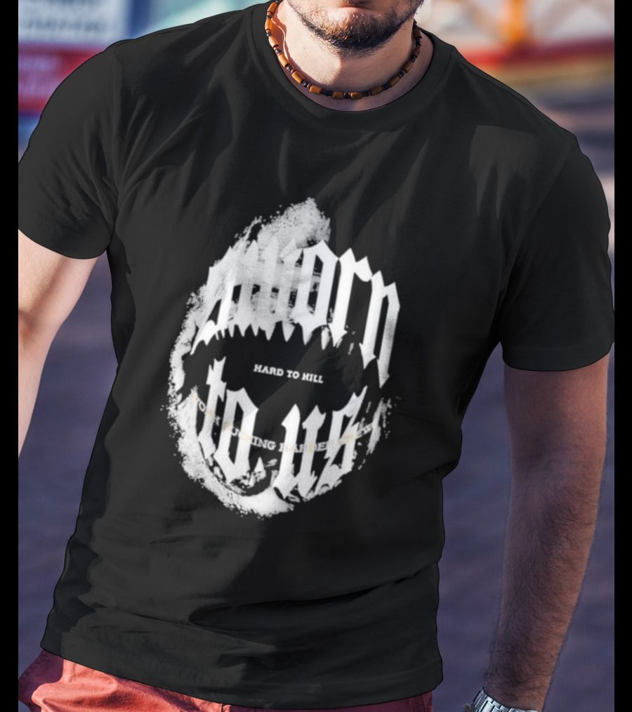 Doknowsworld Sworn To Us Hard To Kill Black Print T-Shirt