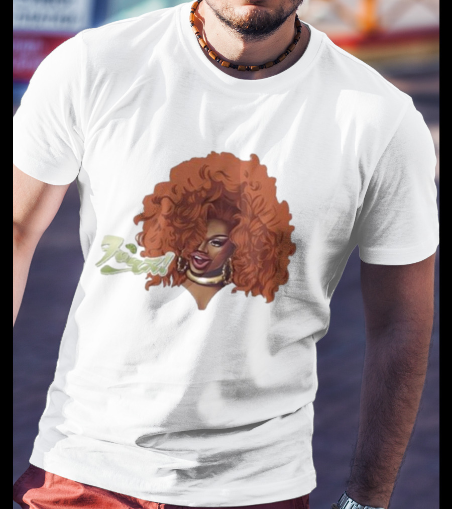 Drag Queen Sunami Foam Iconic Curly Hair T-Shirt