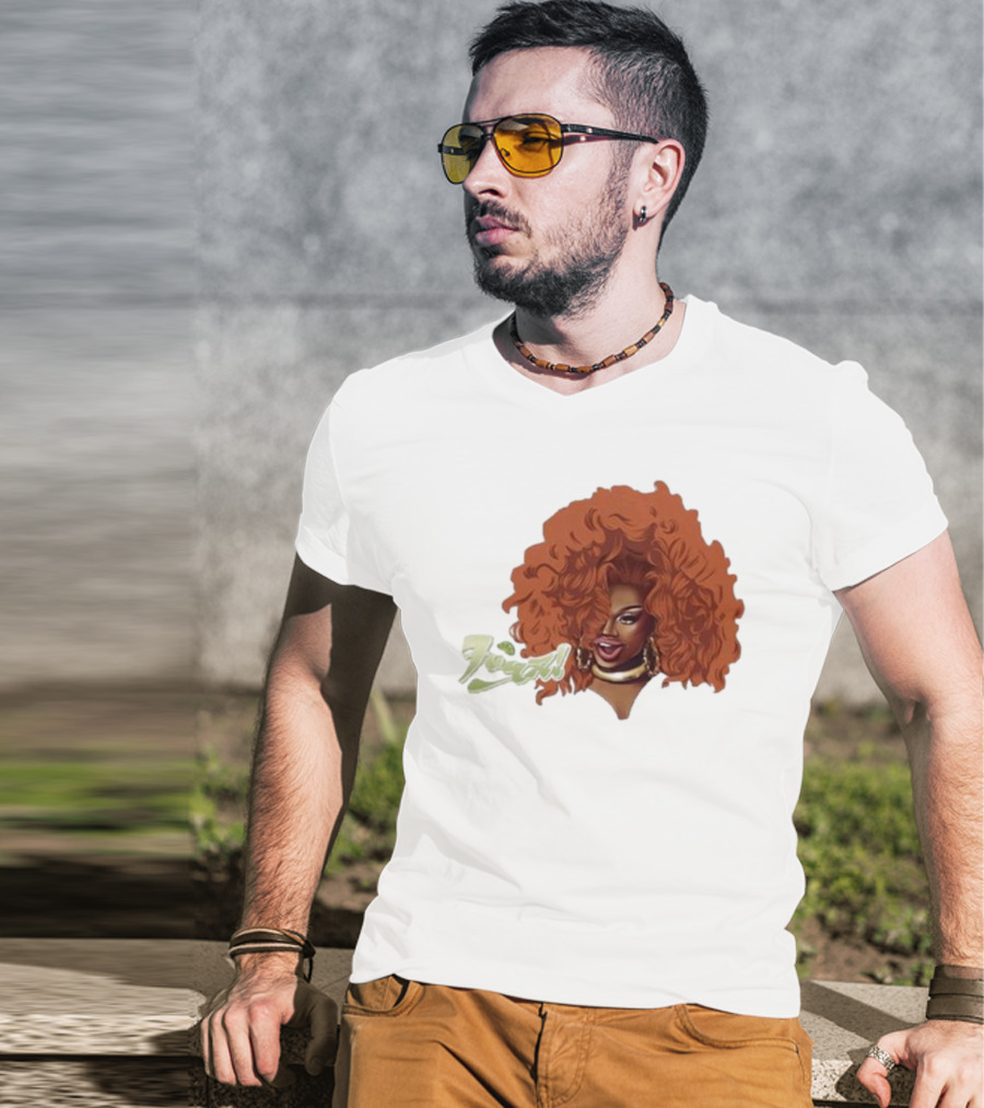 Drag Queen Sunami Foam Iconic Curly Hair T-Shirt